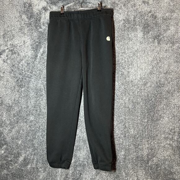Carhartt Pants Womens Medium Relaxed Fit Joggers Fleece Athletic Zip Pocket - Picture 1 of 10